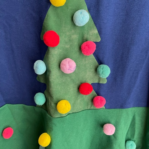 NWT Christmas Tree Mighty Fine Poms Dress Star M Medium Holiday - Picture 2 of 3